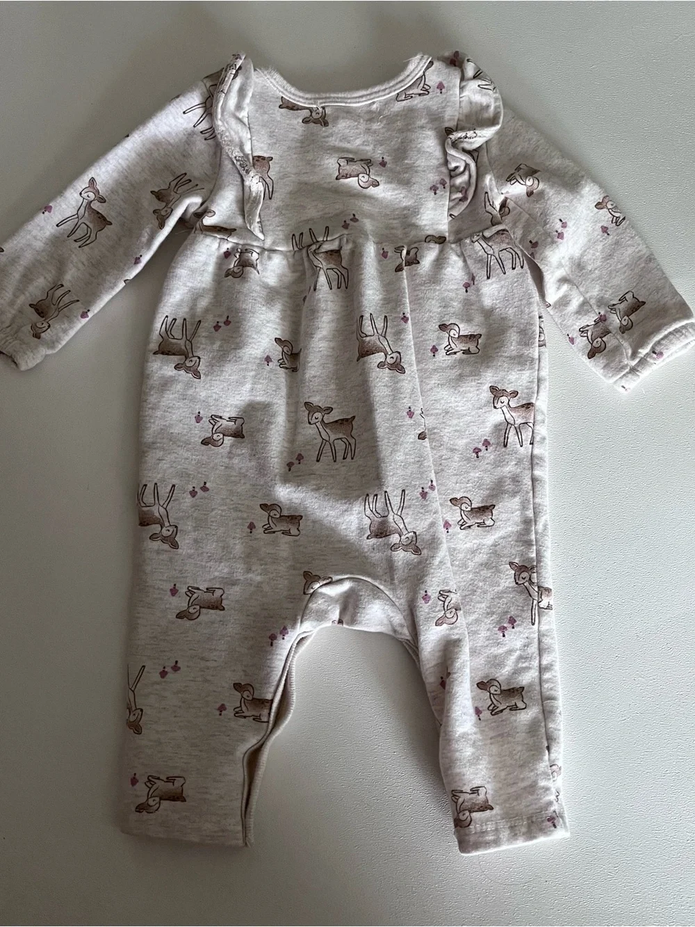 Rabbit And Bear Organic Cotton Deer Print Baby Outfit Size 3-6 Months